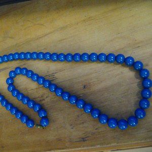 Mid Century 1950's Blue Bead Necklace